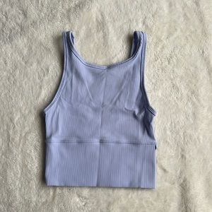 Pastel Blue Power Pivot Ribbed Tank